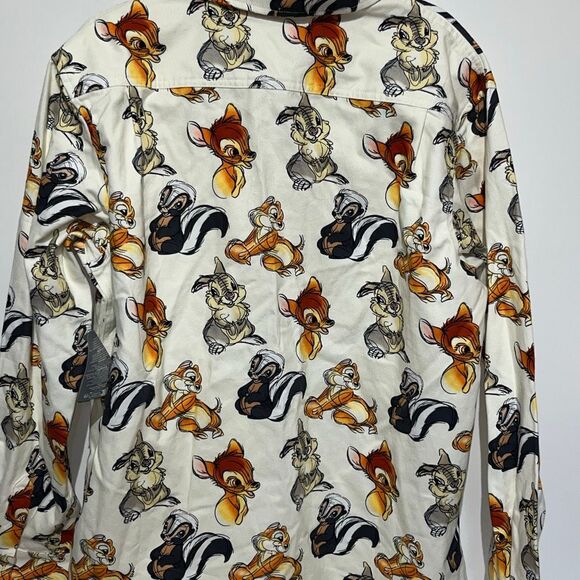 Disney Multicolor Bambi & Friends Cotton Long Sleeve Button Up Shirt Large NWT - Picture 9 of 12
